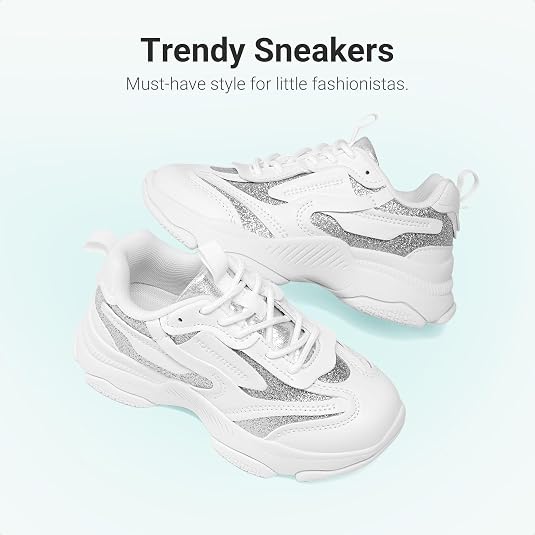 Girls Chunky Sneakers Jelly Sole Shoes