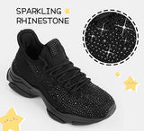 Girls Rhinestone Slip On Sneakers