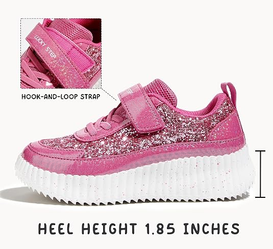 Kid's Glitter Hook and Loop Sneakers